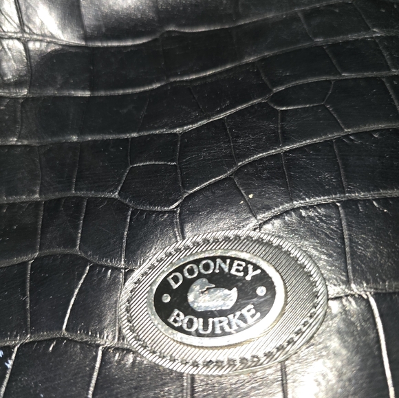 Dooney & Bourke Black Croc-Embossed Shoulder Bag - Picture 7 of 9